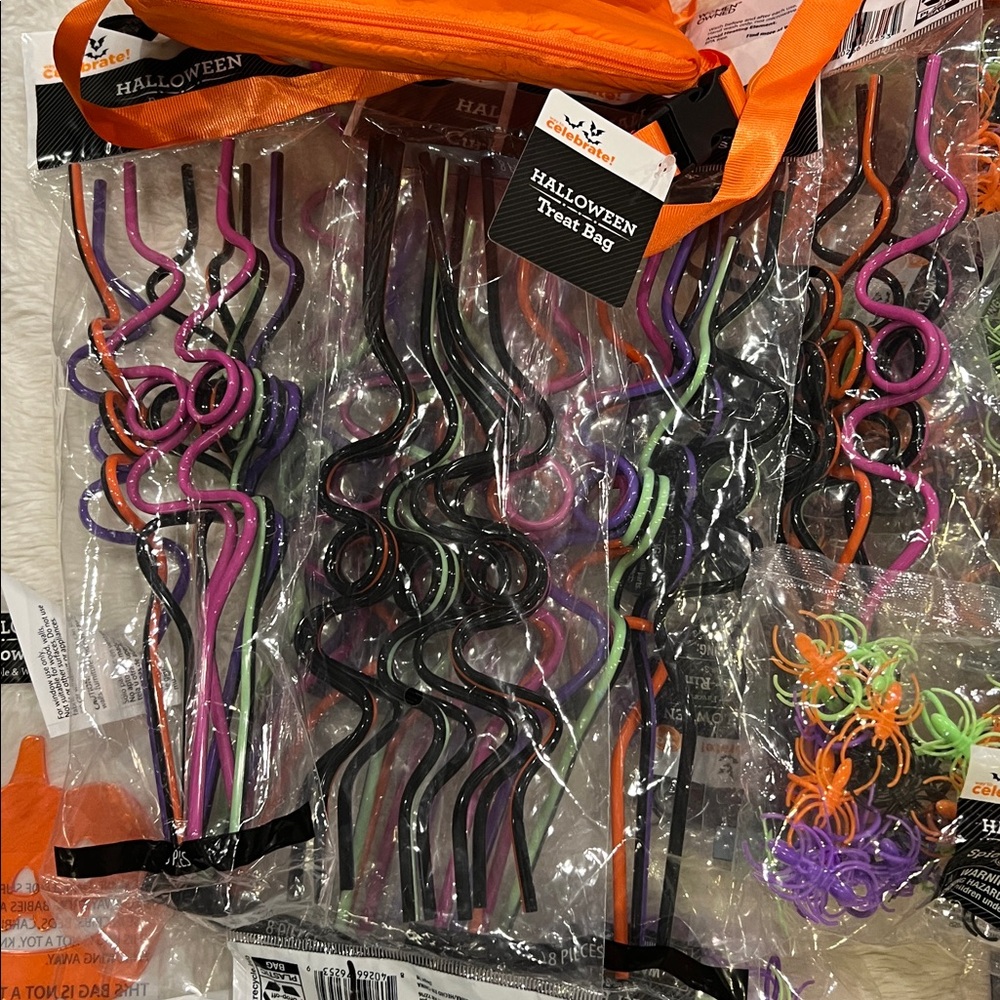 Huge lot of Halloween window clings straws spider rings glow sticks - Picture 9 of 10